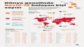 GRAFİKLİ Dünya genelinde Kovid19 tespit edilen kişi sayısı 36 milyon 754 bini aştı