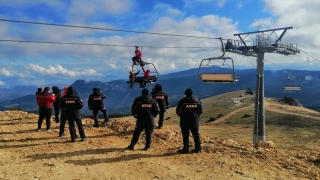 Keltepe Kayak Merkezi’nde kurtarma tatbikatı yapıldı