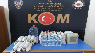 Amasya’da hamamda 43 litre sahte içki ele geçirildi