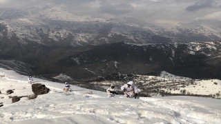 Mehmetçiğin zorlu hava şartlarındaki vatan nöbetine ”can dostları” eşlik ediyor