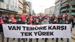 Vanlılardan Gara’da 13 Türk vatandaşının şehit edilmesine tepki yürüyüşü