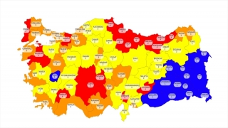 Sağlık Bakanı Koca illerin Kovid19 değerlendirme kriterlerine göre düşük, orta, yüksek ve çok yüksek riskli olarak gruplandırıldığı haritayı paylaştı