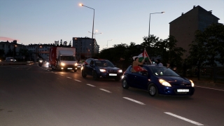 Trabzon’da İsrail’in Filistinlilere saldırıları konvoy oluşturularak protesto edildi