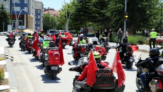 İnebolu’dan Ankara’ya ”İstiklal Sürüşü” gerçekleştirilen motorcular Çankırı’ya ulaştı