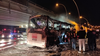 Ankara’da yolcu otobüsü yandı: 1 ölü, 20 yaralı