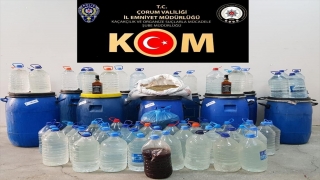 Çorum’da 1278 litre sahte içki ele geçirildi, 2 şüpheli yakalandı