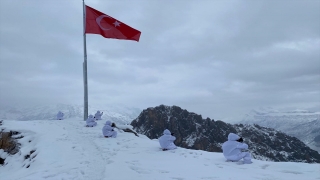 Mehmetçik’ten bayrak donduran soğukta vatan nöbeti