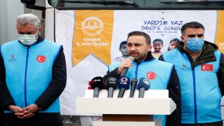 Kayseri’den Suriye’ye 3 tır yardım malzemesi gönderildi