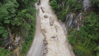 Karabük’te selin yol açtığı tahribat havadan görüntülendi