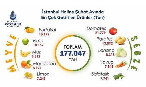 İstanbul’da şubat ayında portakal ve domates zirvede