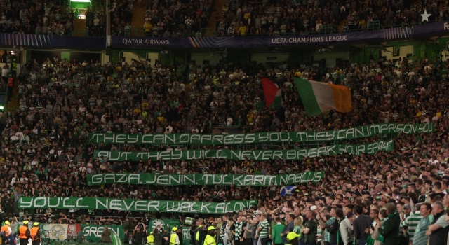 Celtic taraftarları, UEFA Şampiyonlar Ligi maçında Filistin'e destek verdi