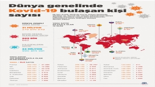 Kovid19 tespit edilen kişi sayısı 31 milyon 243 bin 22 oldu