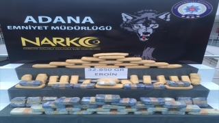 Adana’da bir otomobilde 32 kilo 850 gram eroin ele geçirildi