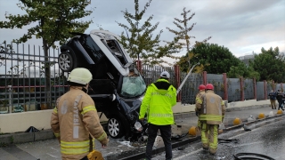 Kontrolden çıkarak takla atan otomobilin sürücüsü yaralandı