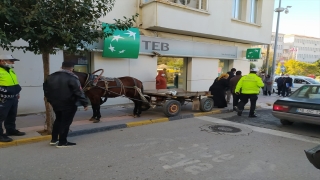 Edirne’de at arabasını kaldırıma bırakan kişiye para cezası uygulandı