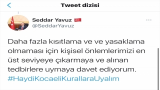 Kocaeli Valisi Seddar Yavuz’dan ”yoğun bakım” doluluk oranı uyarısı