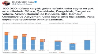 Sağlık Bakanı Koca, vaka sayısı en çok artan ve azalan illerin grafiğini paylaştı: