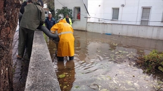 Bodrum’da yağıştan etkilenen alanlar ile temizlik çalışması havadan görüntülendi