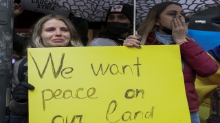 Rusya’nın Ukrayna’ya askeri müdahalesi İstanbul’da protesto edildi