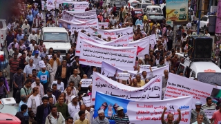 Yemen’de Husilerin sivillere yönelik ihlalleri protesto edildi