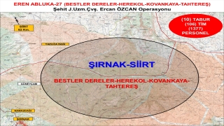 Şırnak ve Siirt’te, ”Eren Abluka27 Şehit Jandarma Uzman Çavuş Ercan Özcan Operasyonu” başlatıldı