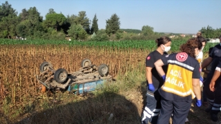 Edirne’de tarım aracının devrildiği kazada 4 kişi yaralandı