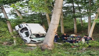 Samsun’da ağaca çarpan hafif ticari araçtaki 4 kişi yaralandı